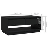 NNEVL Coffee Table Black 102.5x55x44 cm Chipboard