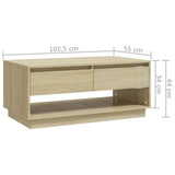 NNEVL Coffee Table Sonoma Oak 102.5x55x44 cm Chipboard