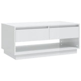 NNEVL Coffee Table High Gloss White 102.5x55x44 cm Chipboard
