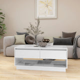 NNEVL Coffee Table High Gloss White 102.5x55x44 cm Chipboard