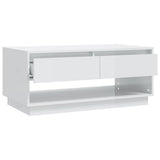 NNEVL Coffee Table High Gloss White 102.5x55x44 cm Chipboard