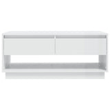 NNEVL Coffee Table High Gloss White 102.5x55x44 cm Chipboard