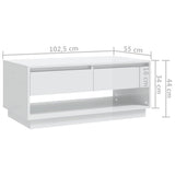 NNEVL Coffee Table High Gloss White 102.5x55x44 cm Chipboard