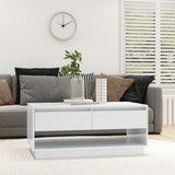NNEVL Coffee Table High Gloss White 102.5x55x44 cm Chipboard