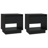 NNEVL Bedside Cabinets 2 pcs Black 45x34x44 cm Chipboard