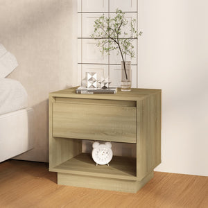 NNEVL Bedside Cabinet Sonoma Oak 45x34x44 cm Chipboard