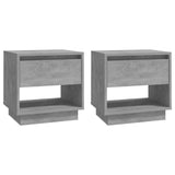 NNEVL Bedside Cabinets 2 pcs Concrete Grey 45x34x44 cm Chipboard