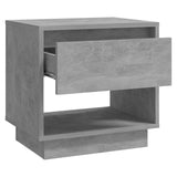 NNEVL Bedside Cabinets 2 pcs Concrete Grey 45x34x44 cm Chipboard