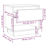 NNEVL Bedside Cabinets 2 pcs Concrete Grey 45x34x44 cm Chipboard