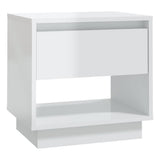 NNEVL Bedside Cabinet High Gloss White 45x34x44 cm Chipboard