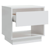 NNEVL Bedside Cabinet High Gloss White 45x34x44 cm Chipboard