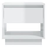 NNEVL Bedside Cabinet High Gloss White 45x34x44 cm Chipboard