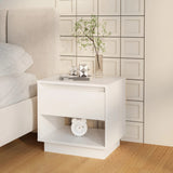 NNEVL Bedside Cabinet High Gloss White 45x34x44 cm Chipboard