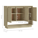 NNEVL Sideboard Sonoma Oak 97x31x75 cm Chipboard