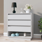 NNEVL Sideboard High Gloss White 70x41x75 cm Chipboard