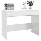 NNEVL Desk High Gloss White 101x50x76.5 cm Chipboard
