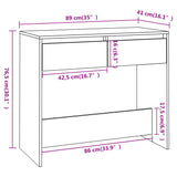 NNEVL Console Table Black 89x41x76.5 cm Steel