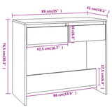 NNEVL Console Table Sonoma Oak 89x41x76.5 cm Steel