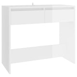 NNEVL Console Table High Gloss White 89x41x76.5 cm Steel
