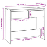 NNEVL Console Table High Gloss White 89x41x76.5 cm Steel