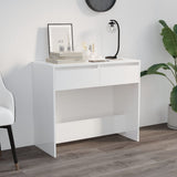 NNEVL Console Table High Gloss White 89x41x76.5 cm Steel