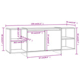 NNEVL TV Cabinet White 130x35x50 cm Chipboard