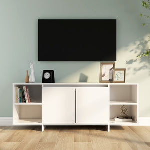 NNEVL TV Cabinet White 130x35x50 cm Chipboard