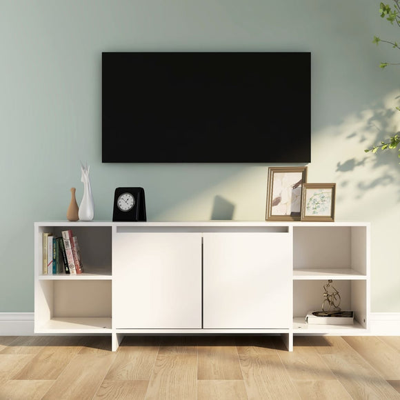 NNEVL TV Cabinet White 130x35x50 cm Chipboard