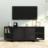 NNEVL TV Cabinet Black 130x35x50 cm Chipboard