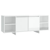 NNEVL TV Cabinet High Gloss White 130x35x50 cm Chipboard