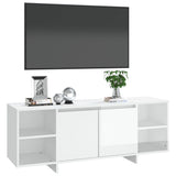 NNEVL TV Cabinet High Gloss White 130x35x50 cm Chipboard