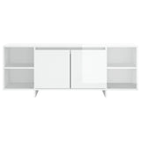 NNEVL TV Cabinet High Gloss White 130x35x50 cm Chipboard
