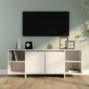 NNEVL TV Cabinet High Gloss White 130x35x50 cm Chipboard