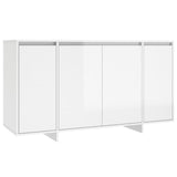 NNEVL Sideboard High Gloss White 135x41x75 cm Engineered Wood