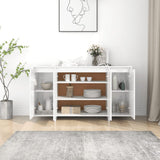 NNEVL Sideboard High Gloss White 135x41x75 cm Engineered Wood