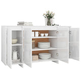 NNEVL Sideboard High Gloss White 135x41x75 cm Engineered Wood