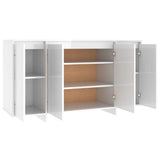NNEVL Sideboard High Gloss White 135x41x75 cm Engineered Wood