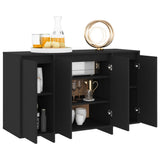 NNEVL Sideboard Black 120x41x75 cm Chipboard