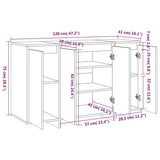 NNEVL Sideboard Concrete Grey 120x41x75 cm Chipboard