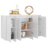 NNEVL Sideboard High Gloss White 120x41x75 cm Chipboard