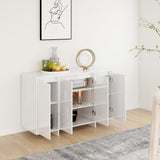 NNEVL Sideboard High Gloss White 120x41x75 cm Chipboard