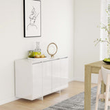 NNEVL Sideboard High Gloss White 120x41x75 cm Chipboard
