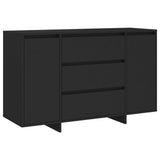NNEVL Sideboard with 3 Drawers Black 120x41x75 cm Chipboard