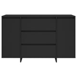 NNEVL Sideboard with 3 Drawers Black 120x41x75 cm Chipboard