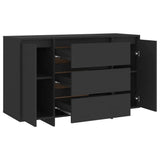 NNEVL Sideboard with 3 Drawers Black 120x41x75 cm Chipboard