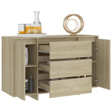 NNEVL Sideboard with 3 Drawers Sonoma Oak 120x41x75 cm Chipboard