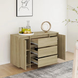 NNEVL Sideboard with 3 Drawers Sonoma Oak 120x41x75 cm Chipboard