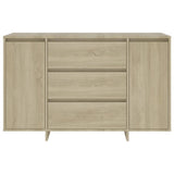NNEVL Sideboard with 3 Drawers Sonoma Oak 120x41x75 cm Chipboard