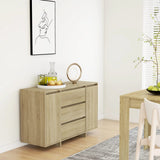 NNEVL Sideboard with 3 Drawers Sonoma Oak 120x41x75 cm Chipboard