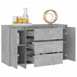 NNEVL Sideboard with 3 Drawers Concrete Grey 120x41x75 cm Chipboard
